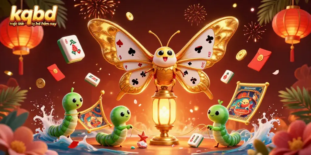Engage with kqbd trực tuyến - kq bd hôm nay, featuring vibrant casino-themed illustration with golden elements and dynamic play details.