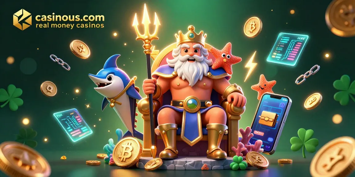 Experience gaming at casinous.com real money casinos with vibrant characters and crypto elements.