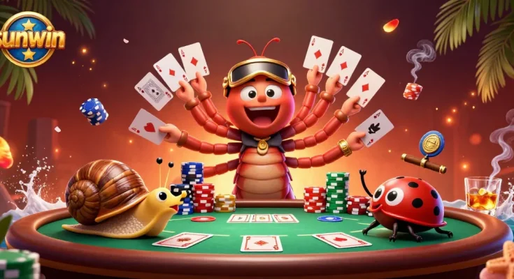 Engage in thrilling gameplay at Sunwin's vibrant casino atmosphere promoting poker action.